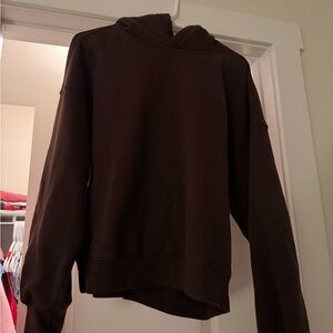 Men's Brown Hooded Pullover Sweater- fits like XS/S